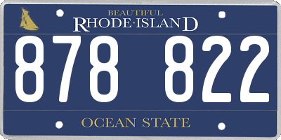 RI license plate 878822