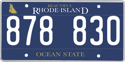 RI license plate 878830