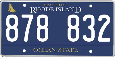 RI license plate 878832