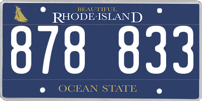 RI license plate 878833