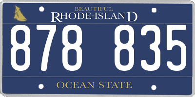 RI license plate 878835