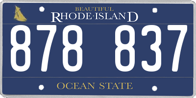 RI license plate 878837