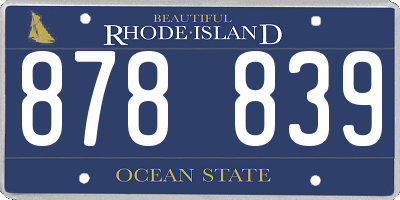 RI license plate 878839