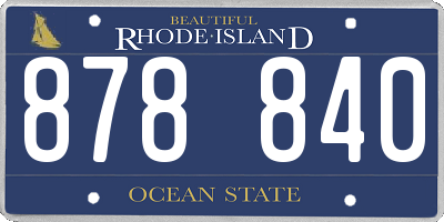 RI license plate 878840