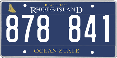 RI license plate 878841