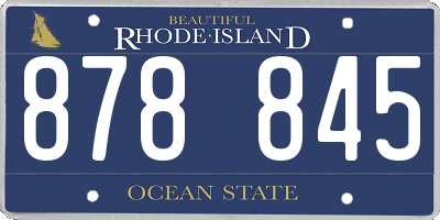 RI license plate 878845