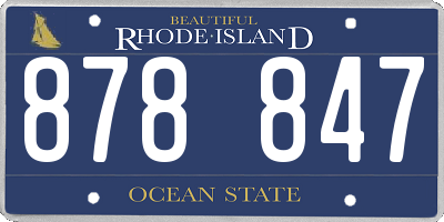 RI license plate 878847