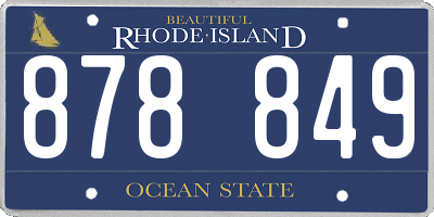 RI license plate 878849