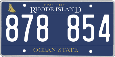 RI license plate 878854