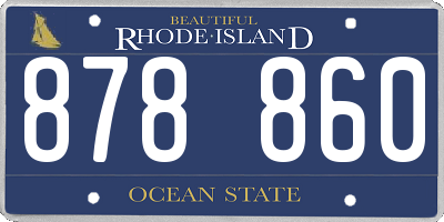 RI license plate 878860