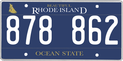 RI license plate 878862