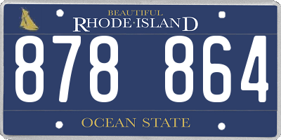 RI license plate 878864