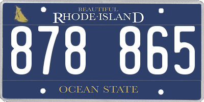 RI license plate 878865