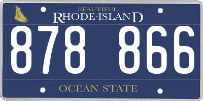 RI license plate 878866