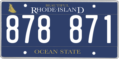 RI license plate 878871