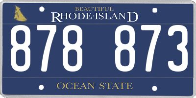 RI license plate 878873