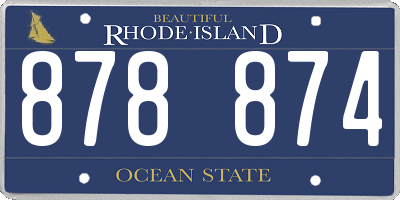 RI license plate 878874