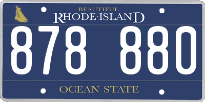 RI license plate 878880