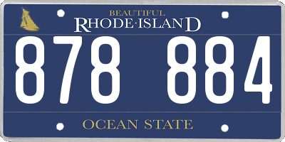 RI license plate 878884