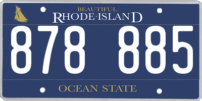 RI license plate 878885