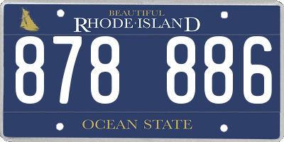 RI license plate 878886