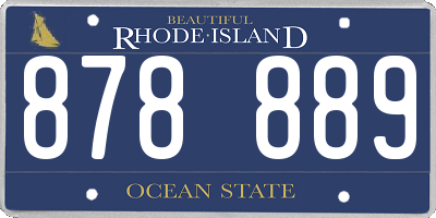 RI license plate 878889