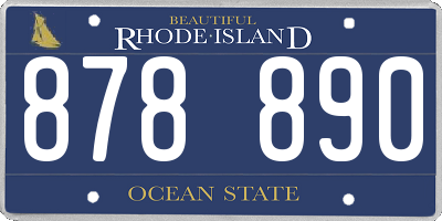RI license plate 878890