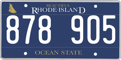 RI license plate 878905