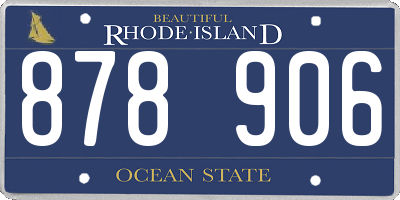 RI license plate 878906