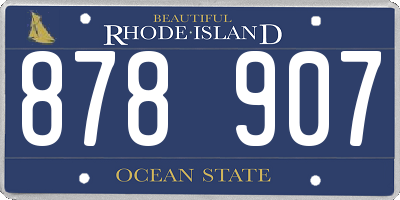RI license plate 878907