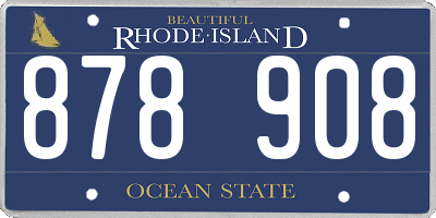 RI license plate 878908