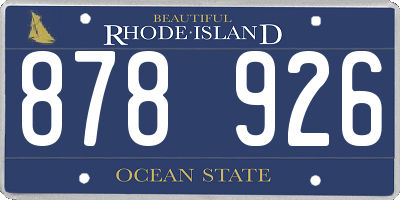 RI license plate 878926