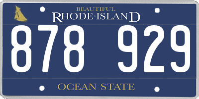 RI license plate 878929