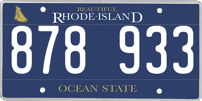 RI license plate 878933