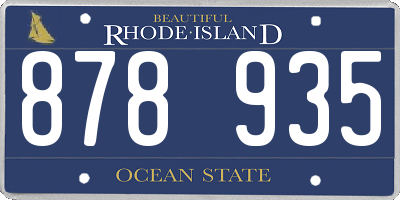 RI license plate 878935