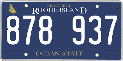 RI license plate 878937