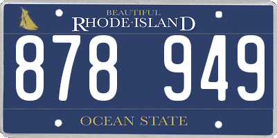RI license plate 878949