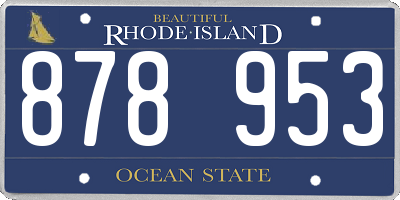 RI license plate 878953