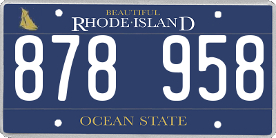 RI license plate 878958