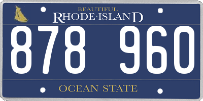 RI license plate 878960