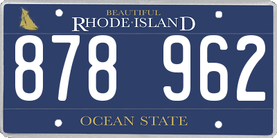 RI license plate 878962