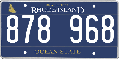 RI license plate 878968