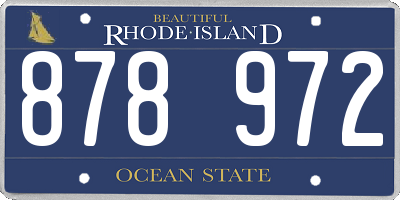 RI license plate 878972