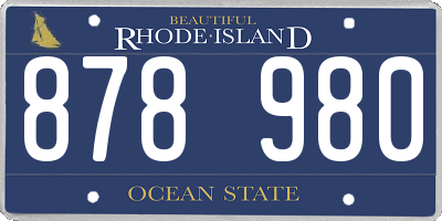 RI license plate 878980