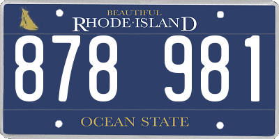 RI license plate 878981