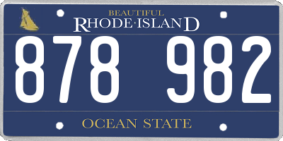 RI license plate 878982