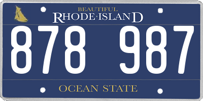 RI license plate 878987