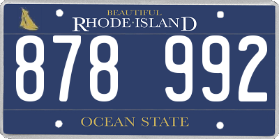 RI license plate 878992