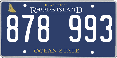 RI license plate 878993