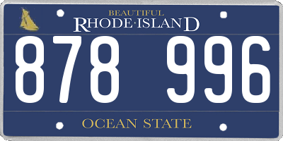 RI license plate 878996
